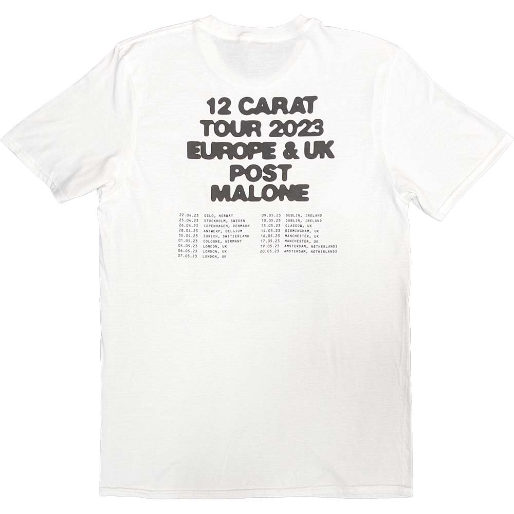 Post Malone - Burn It Down 2023 Tour Dates Tshirt Homme - Blanc